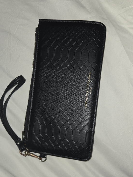 Adrienne Vittadini Handbags - Adrienne Vittadini Black Embossed Zip-Around Wristlet